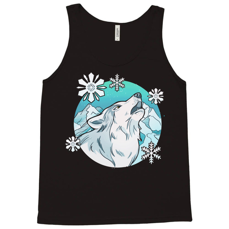 Wolf T  Shirt Wolf Wildlife Animal   Snowflake Wolf And A Dream Catche Tank Top | Artistshot