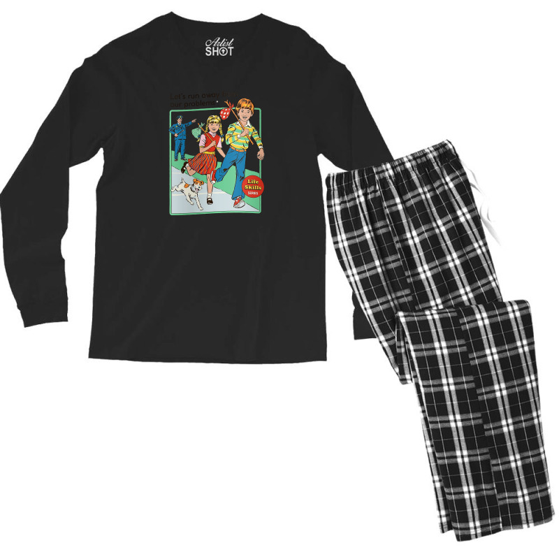 Let's Run Away Men's Long Sleeve Pajama Set by Brandy | Artistshot