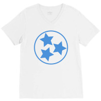 Titan S Blue Tri Star Classic V-neck Tee | Artistshot