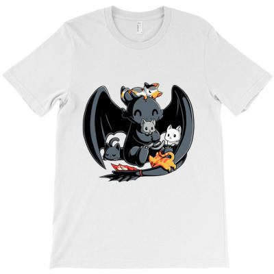 Toothless And Cats T-shirt Designed By Cryportable