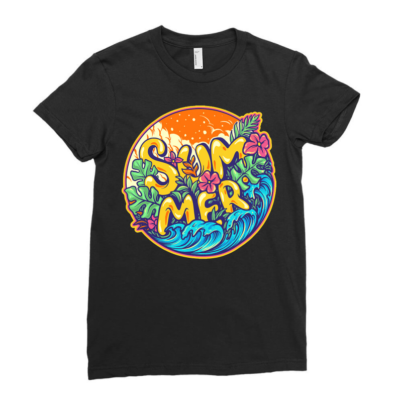 Summer T  Shirt Fun Summer Time Is Here Finally T  Shirt Ladies Fitted T-shirt | Artistshot