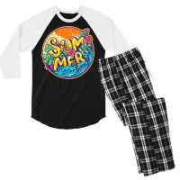 Summer T  Shirt Fun Summer Time Is Here Finally T  Shirt Men's 3/4 Sleeve Pajama Set | Artistshot