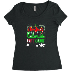 i run on wine and christmas cheer 92583570 Women's Triblend Scoop T-shirt | Artistshot
