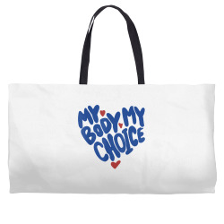 my body my choice feminist women's rights cute heart t shirt Weekender Totes | Artistshot