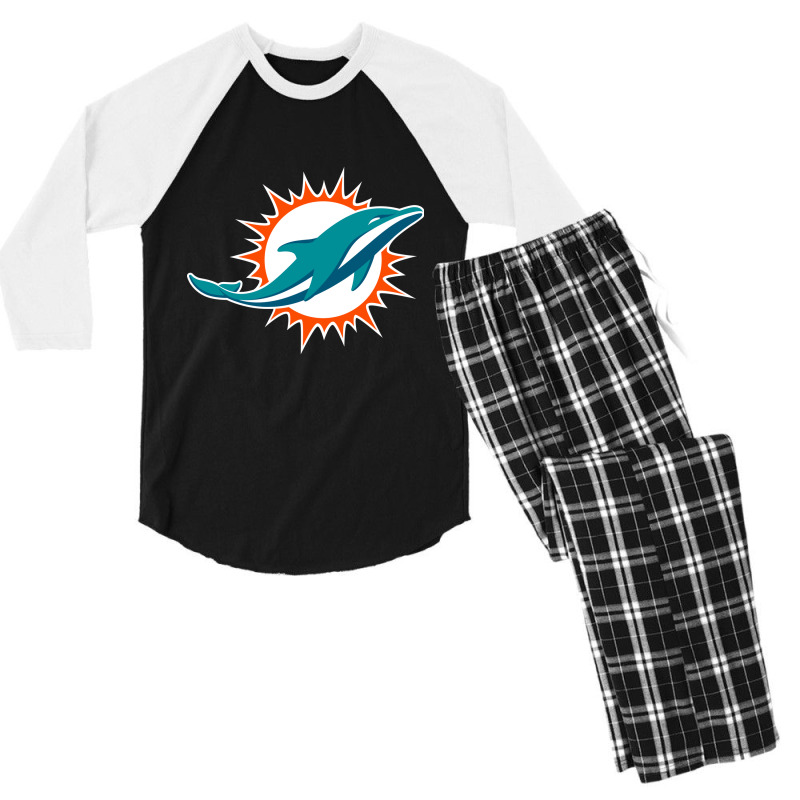 The-miami-dolphins-pen Men's 3/4 Sleeve Pajama Set | Artistshot