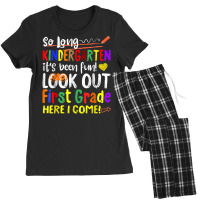 So Long Kindergarten Here I Come 1 Grade Kids Graduation Fun T Shirt Women's Pajamas Set | Artistshot