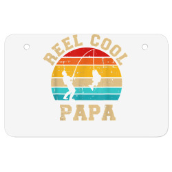 mens reel cool dad vintage father's day fishing funny papa fish t shir ATV License Plate | Artistshot