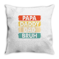 Vintage Papa Daddy Dad Bruh Fathers Day Outfit From Daughter T Shirt Throw Pillow | Artistshot