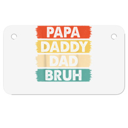 vintage papa daddy dad bruh fathers day outfit from daughter t shirt Motorcycle License Plate | Artistshot