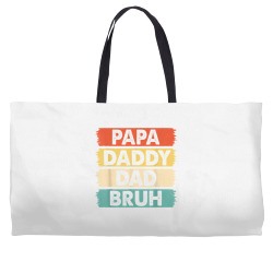 vintage papa daddy dad bruh fathers day outfit from daughter t shirt Weekender Totes | Artistshot