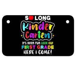 so long kindergarten here i come 1 grade kids graduation t shirt Motorcycle License Plate | Artistshot