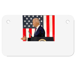 biden shake hands with the air tank top Motorcycle License Plate | Artistshot
