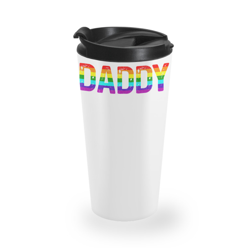 Daddy, Gay Daddy Bear, Retro Lgbt Rainbow, Lgbtq Pride T Shirt Travel Mug | Artistshot
