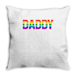 daddy, gay daddy bear, retro lgbt rainbow, lgbtq pride t shirt Throw Pillow | Artistshot
