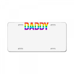 daddy, gay daddy bear, retro lgbt rainbow, lgbtq pride t shirt License Plate | Artistshot