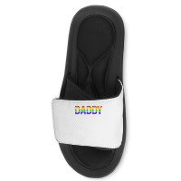 Daddy, Gay Daddy Bear, Retro Lgbt Rainbow, Lgbtq Pride T Shirt Slide Sandal | Artistshot