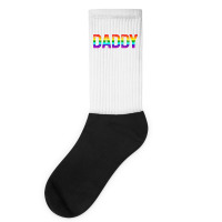 Daddy, Gay Daddy Bear, Retro Lgbt Rainbow, Lgbtq Pride T Shirt Socks | Artistshot