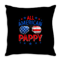 Mens Retro All American Pappy American Flag Patriotic T Shirt Throw Pillow | Artistshot