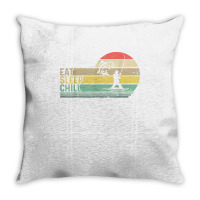 Eat Sleep Chill Repeat Ice Fishing Fisher Fishing Rod Carp T Shirt Throw Pillow | Artistshot