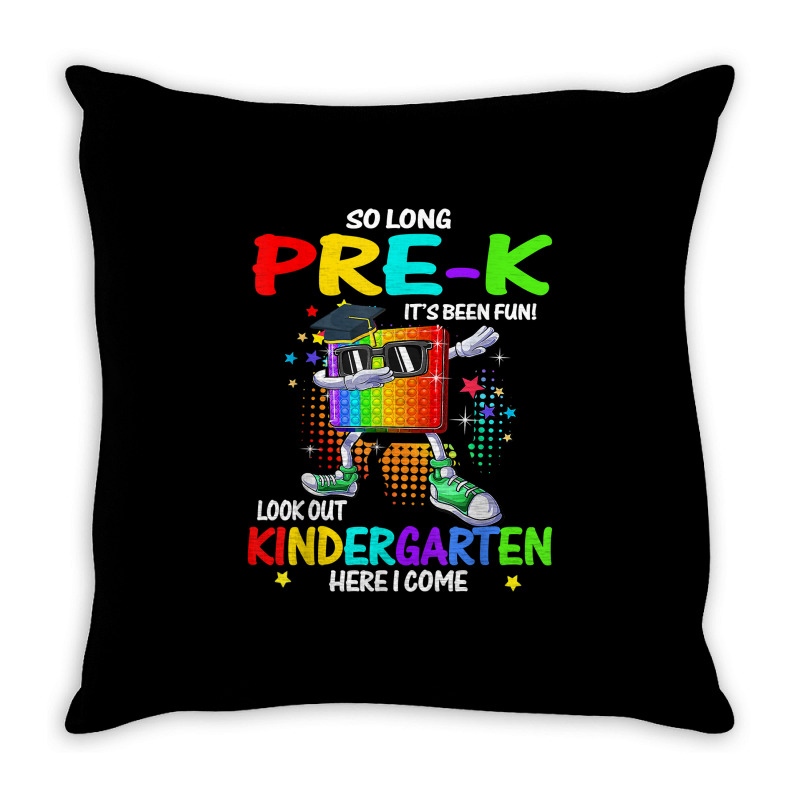 So Long Pre K Kindergarten Here I Come Pop It Graduation T Shirt Throw Pillow | Artistshot
