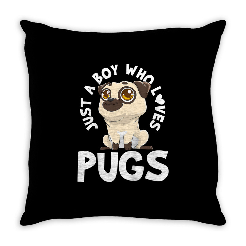Kids Pug Kawaii Gift For Boys T Shirt Throw Pillow | Artistshot