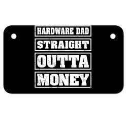 hardware dad straight outta money funny hardware fathers day long slee Motorcycle License Plate | Artistshot