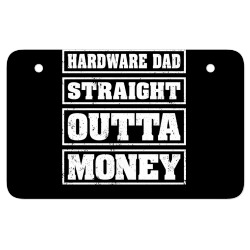 hardware dad straight outta money funny hardware fathers day long slee ATV License Plate | Artistshot