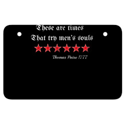 distressed thomas paine quote 1777 try mens souls t shirt ATV License Plate | Artistshot