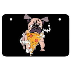 crazy pug loves pizza gift for pizza lover & funny dog story t shirt ATV License Plate | Artistshot