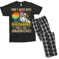 Womens Fun Women Retro Gigisaurus Dinosaur T Rex Mothers Day T Shirt Men's T-shirt Pajama Set | Artistshot