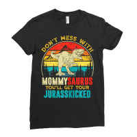 Womens Fun Women Retro Mommysaurus Dinosaur T Rex Mothers Day T Shirt Ladies Fitted T-shirt | Artistshot