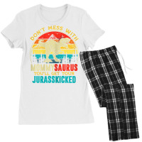 Womens Fun Women Retro Mommysaurus Dinosaur T Rex Mothers Day T Shirt Women's Pajamas Set | Artistshot