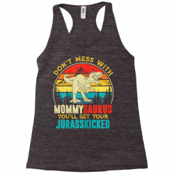 womens fun women retro mommysaurus dinosaur t rex mothers day t shirt Racerback Tank | Artistshot