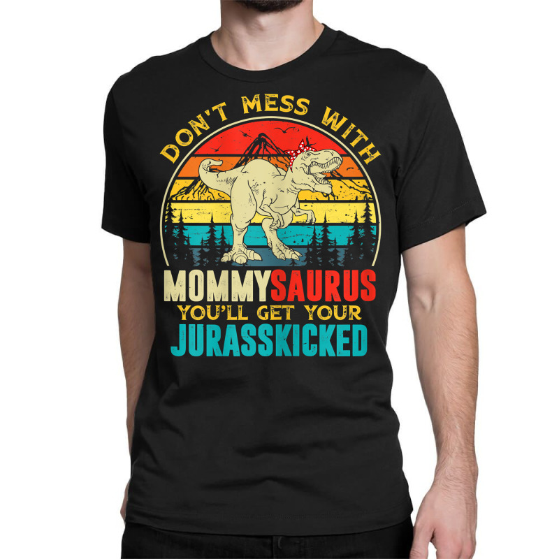 Womens Fun Women Retro Mommysaurus Dinosaur T Rex Mothers Day T Shirt Classic T-shirt | Artistshot