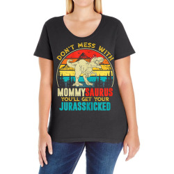 womens fun women retro mommysaurus dinosaur t rex mothers day t shirt Ladies Curvy T-Shirt | Artistshot