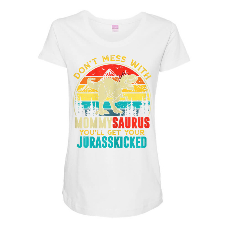 Womens Fun Women Retro Mommysaurus Dinosaur T Rex Mothers Day T Shirt Maternity Scoop Neck T-shirt | Artistshot