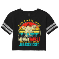 Womens Fun Women Retro Mommysaurus Dinosaur T Rex Mothers Day T Shirt Scorecard Crop Tee | Artistshot