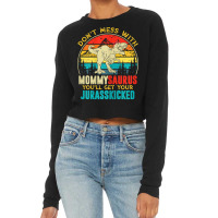 Womens Fun Women Retro Mommysaurus Dinosaur T Rex Mothers Day T Shirt Cropped Sweater | Artistshot