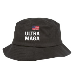 anti joe biden ultra maga pro trump ultra maga us flag t shirt copy Bucket Hat | Artistshot