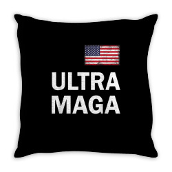 anti joe biden ultra maga pro trump ultra maga us flag t shirt copy Throw Pillow | Artistshot
