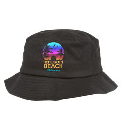 rehoboth beach delaware retro sunset summer vibe aesthetic t shirt Bucket Hat | Artistshot
