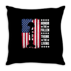 honor the fallen thank the living memorial day veterans day t shirt Throw Pillow | Artistshot
