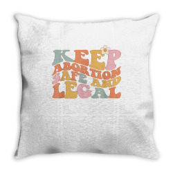 keep abortion safe and legal pro choice feminist retro t shirt Throw Pillow | Artistshot