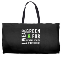 i wear green for mental health awareness month t shirt Weekender Totes | Artistshot