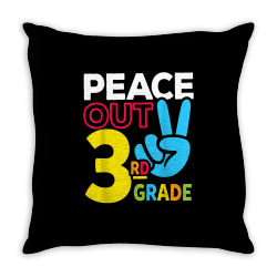 peace out 3rd grade last day of school teacher girl boy t shirt Throw Pillow | Artistshot