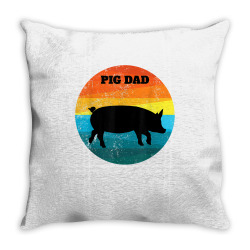 pot belly pig dad vintage retro men women kids teen tee gift t shirt Throw Pillow | Artistshot