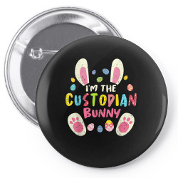 custodian easter matching family party bunny face costume t shirt Pin-back button | Artistshot