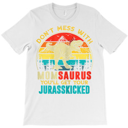 womens fun women retro momsaurus dinosaur t rex mothers day t shirt T-Shirt | Artistshot
