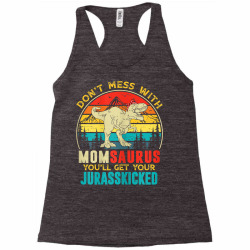 womens fun women retro momsaurus dinosaur t rex mothers day t shirt Racerback Tank | Artistshot