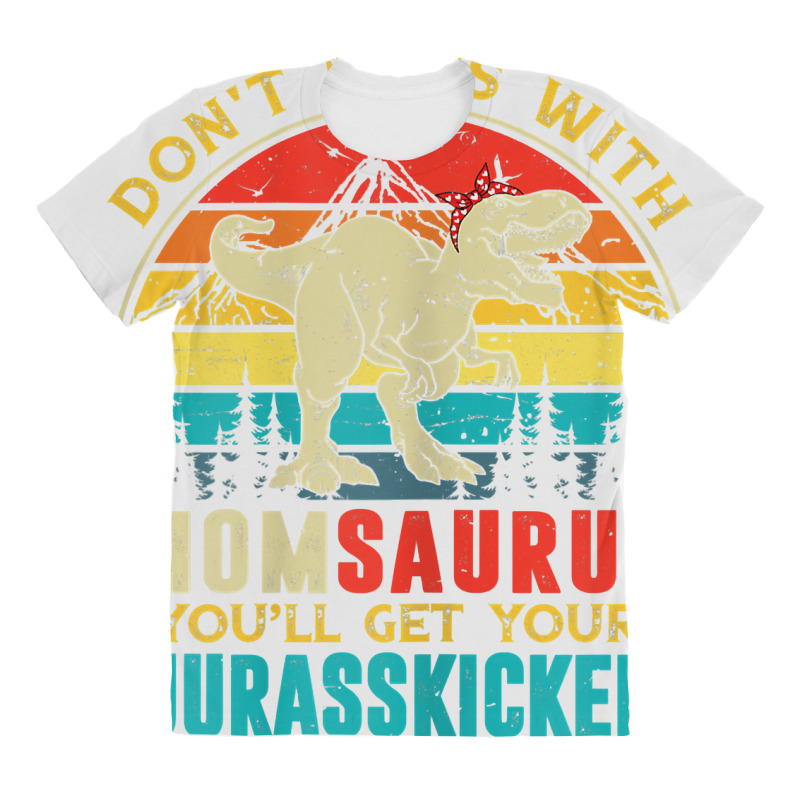 Womens Fun Women Retro Momsaurus Dinosaur T Rex Mothers Day T Shirt All Over Women's T-shirt | Artistshot